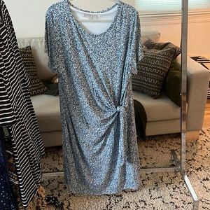 Loft plus lined jersey dress with tie size 20 comfy resort curvy T-shirt dress